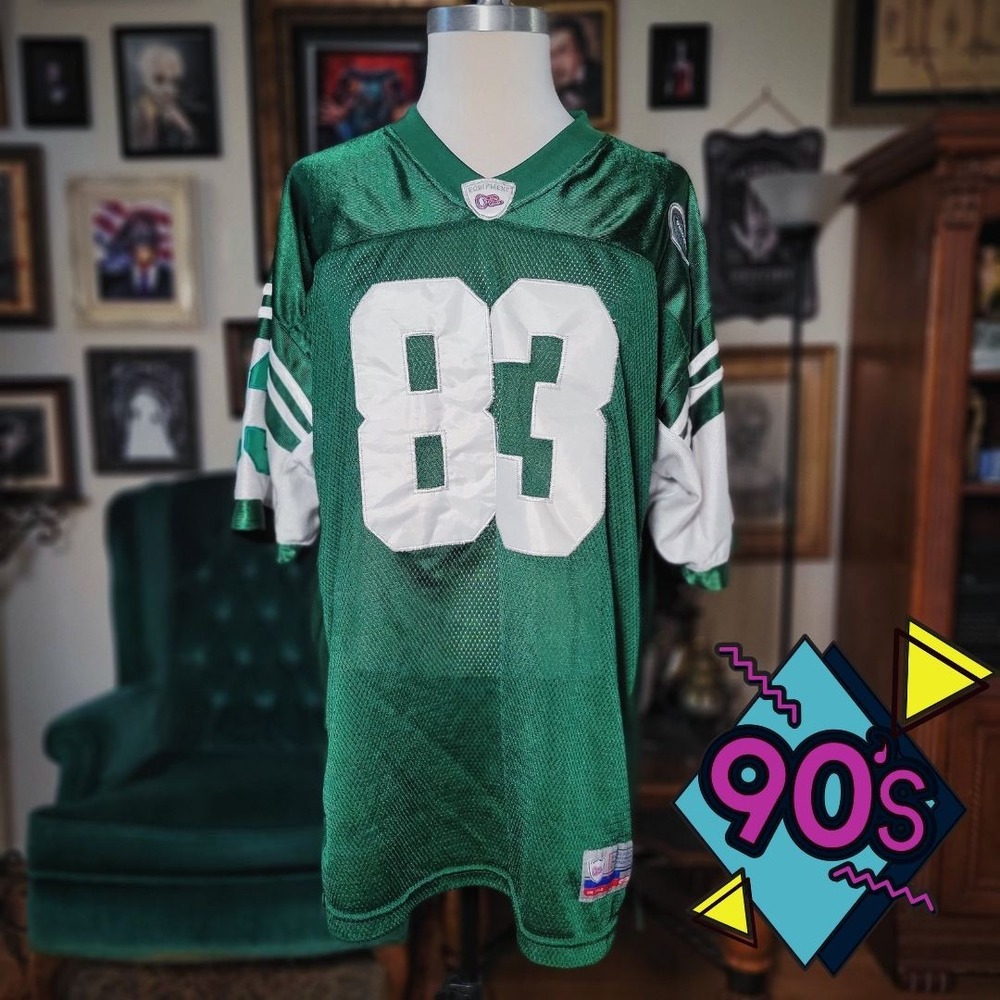 O'lico Sport Football Jersey Green White #83 New York Vintage 90s Mesh Striped L